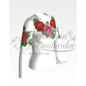 Набір бісеру Preciosa для вишивки бісером до заготовки жіночої блузки – вишиванки Королівські троянди, фіалки (БЖ007кБннннb)