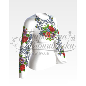 Набір ниток DMC для вишивки хрестиком до заготовки жіночої блузки – вишиванки Маки і незабудки. Молодіжна БЖ014пБннннh