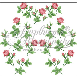 Набір бісеру Preciosa для вишивки бісером до заготовки жіночої блузки – вишиванки Тендітні троянди (БЖ017пБннннb)