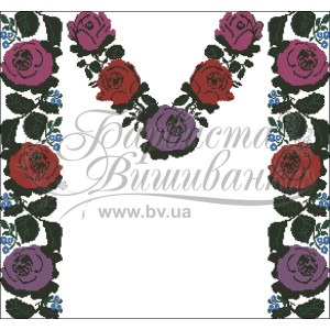 Набір бісеру Preciosa для вишивки бісером до заготовки жіночої блузки – вишиванки Борщівська. Троянди (БЖ061пБннннb)