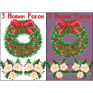 Водорозчинний неклейовий флізелін (канва) з нанесеним малюнком ФЛ132фн2030