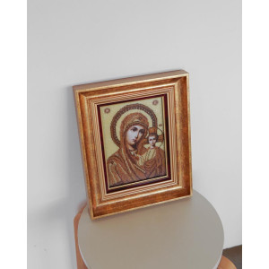 Картина вишита бісером Барвиста Вишиванка  Казанська Ікона Божої Матері 27х33 (ОТ063ан2733)
