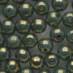 Round Beads 4mm(loose) : Luster Gold/Topaz - Turquoise PB1-04-LG63130-1