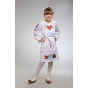 Заготовка дитячого плаття на 9-12 років Маки орнамент для вишивки бісером (ПД003кБ40нн)