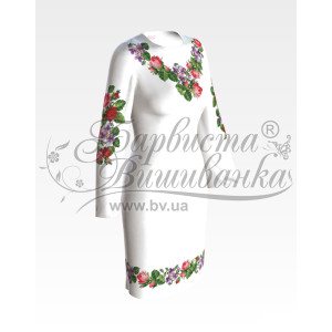 Набір бісеру Preciosa для вишивки бісером до заготовки жіночої сукні – вишиванки Троянди і фіалки (ПЛ022пБннннb)