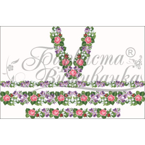 Набір бісеру Preciosa для вишивки бісером до заготовки жіночої сукні – вишиванки Ніжні квіти (ПЛ130пБннннb)