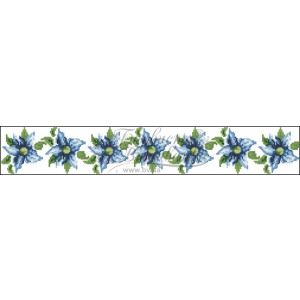 Набір бісеру Preciosa для вишивки бісером до заготовки жіночого пояса – вишиванки Сині квіти (ПС018пБннннb)