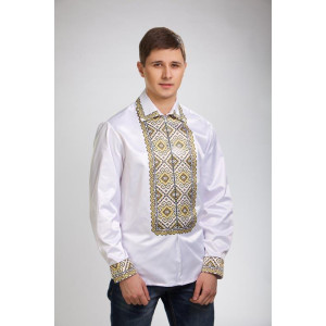 Пошита чоловіча сорочка-вишиванка Кучерява безмежність для вишивки бісером і нитками (СЧ001кБ4803)
