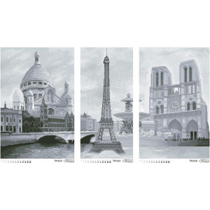 Схема картини Триптих 'Місто закоханих' (чорно-біле) для вишивки бісером на тканині ТМ017пн9961