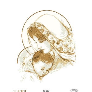 Схема картини Марія з дитям коричнева для вишивки бісером на тканині (ТО007пн4560)