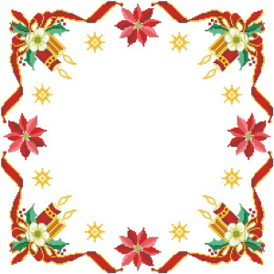 Набір ниток DMC для вишивки хрестиком до схеми для вишивання Новорічна скатертина Новорічна квітка ТР149пБ5252h