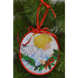 Набір для вишивки нитками Барвиста Вишиванка Пошита новорічна іграшка Ніжний ангел (серія: Ангелики) 14х16 (ТР220аБ1416i)