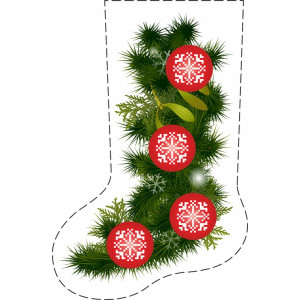 Непошитий Новорічний чобіток Святковий настрій. Схема для вишивки бісером і нитками на габардині. (ТР621пБ2335)