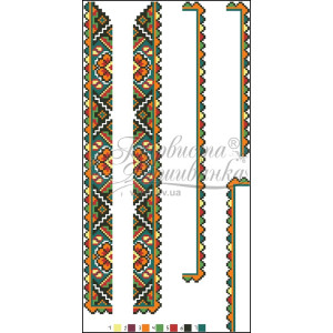 Набір ниток DMC для вишивки хрестиком до заготовки дитячої вставки – вишиванки на 6-12 років Борщівська квітка ВД004пБннннh