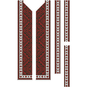 Набір ниток DMC для вишивки хрестиком до заготовки чоловічої вставки для сорочки – вишиванки Західне Поділля (ВЧ077пБннннh)