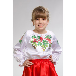 Пошита дитяча блузка-вишиванка Калина і дубок для вишивки бісером і нитками (БД007кБ4001)