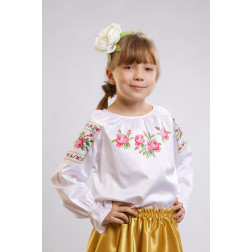 Пошита дитяча блузка-вишиванка Троянди для вишивки бісером і нитками (БД009кБ4001)
