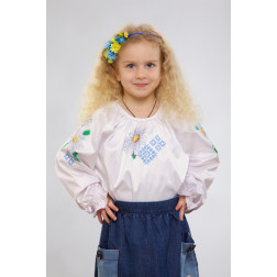 Пошита дитяча блузка-вишиванка Ніжні ромашки для вишивки бісером і нитками (БД020кБ3401)