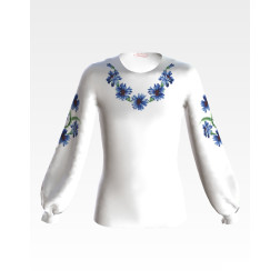Пошита дитяча блузка-вишиванка Волошки для вишивки бісером і нитками (БД027кБ3801)