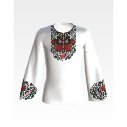 Пошита дитяча блузка-вишиванка Борщівська старовинна для вишивки бісером і нитками (БД036кБ3801)