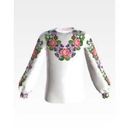 Набір ниток DMC для вишивки хрестиком до заготовки дитячої блузки – вишиванки на 1-3 років Ніжні квіти БД060пБ28ннh