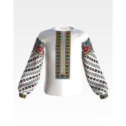Набір бісеру Preciosa для вишивки бісером до заготовки дитячої блузки – вишиванки на 1-3 років Борщівські візерунки (БД064пБ28ннb)