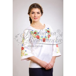 Набір бісеру Preciosa для вишивки бісером до заготовки жіночої блузки – вишиванки Польові квіти (БЖ024пБннннb)