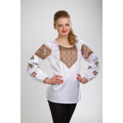 Пошита жіночої блузка-вишиванка Прикарпаття для вишивки бісером і нитками (БЖ028кБ4602)