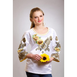 Пошита жіночої блузка-вишиванка Сонячна для вишивки бісером і нитками (БЖ038кБ4602)