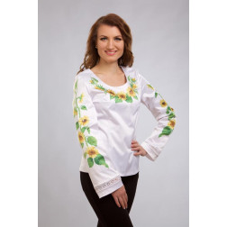 Пошита жіночої блузка-вишиванка Соняшники для вишивки бісером і нитками (БЖ084кБ4404)