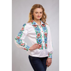 Пошита жіночої блузка-вишиванка Буковинська сучасна для вишивки бісером і нитками (БЖ098кБ4610)
