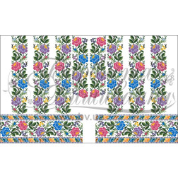 Набір ниток DMC для вишивки хрестиком до заготовки жіночої блузки – вишиванки Одеська троянда БЖ124пБннннh