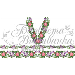Набір бісеру Preciosa для вишивки бісером до заготовки жіночої блузки – вишиванки Ніжні квіти (БЖ130пБннннb)