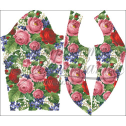 Набір ниток DMC для вишивки хрестиком до заготовки жіночої блузки – вишиванки Розкішні троянди, фіалки, конвалії БЖ173пБннннh