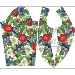 Набір ниток DMC для вишивки хрестиком до заготовки жіночої блузки – вишиванки Троянди, братки, петунії, ромашки БЖ174пБннннh