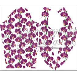 Набір ниток DMC для вишивки хрестиком до заготовки жіночої блузки – вишиванки Орхідеї кольору фуксії БЖ182пБннннh