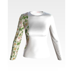 Заготовка жіночої вишиванки Білі мальви і троянди для вишивки бісером (БЖ190кБнннн)