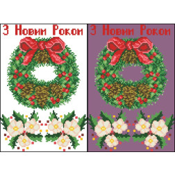 Водорозчинний неклейовий флізелін (канва) з нанесеним малюнком ФЛ132фн2030