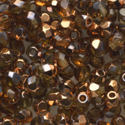 Fire Polish 3mm (loose) : Copper - Smoky Topaz (FP1-03-C10230-1)