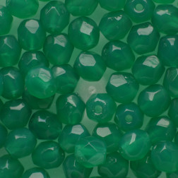 Fire Polish 4mm (loose) : Alabaster Malachite Green FP1-04-52060-1