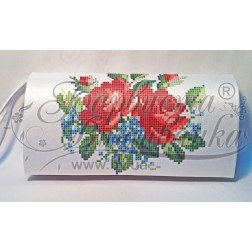 Набір бісеру Preciosa для вишивки бісером до заготовки пошитого клатча Вишукані троянди, незабудки (КЛ020пБ1301b)