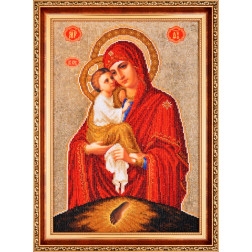 Картина вишита бісером Барвиста Вишиванка Почаївська Ікона Божої Матері 37х51 (ОТ082ан3043)