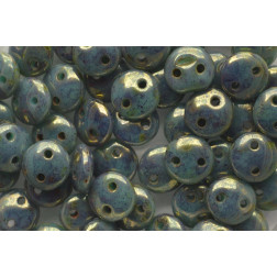 CzechMates Lentil 6mm : Turquoise - Bronze Picasso PB316-06-LG63130-1