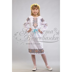 Набір бісеру Preciosa для вишивки бісером до заготовки дитячого плаття – вишиванки на 9-12 років Ніжний орнамент (ПД016пБ40ннb)