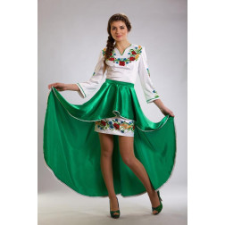 Пошита жіноча сукня-вишиванка Польові квіти для вишивки бісером і нитками (ПЛ024кБ4605)