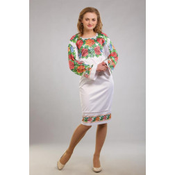 Пошита жіноча сукня-вишиванка Вишукана. Буковинська для вишивки бісером і нитками (ПЛ030кБ4602)