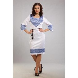 Пошита жіноча сукня-вишиванка Ніжність для вишивки бісером і нитками ПЛ032кБ4411