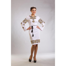 Пошита жіноча сукня-вишиванка Кучерява безмежність для вишивки бісером і нитками (ПЛ033шБ4615)