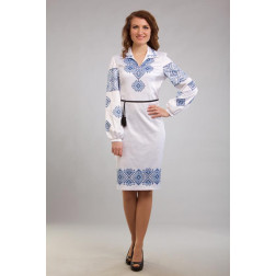 Пошита жіноча сукня-вишиванка Кучерява безмежність для вишивки бісером і нитками (ПЛ034кБ4615)