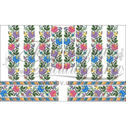 Набір ниток DMC для вишивки хрестиком до заготовки жіночої сукні – вишиванки Одеська троянда ПЛ124пБннннh